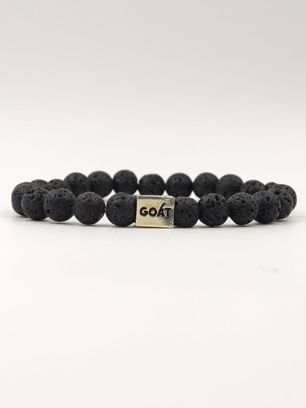 LAVA BEADED BAND WITH SILVER G.O.A.T SIGNATURE RECTANGLE CLASP