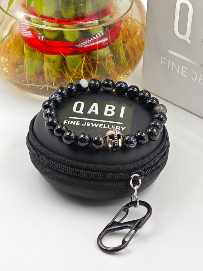 HAQUIQ BEADED BAND WITH SILVER WARRIOR CLASP