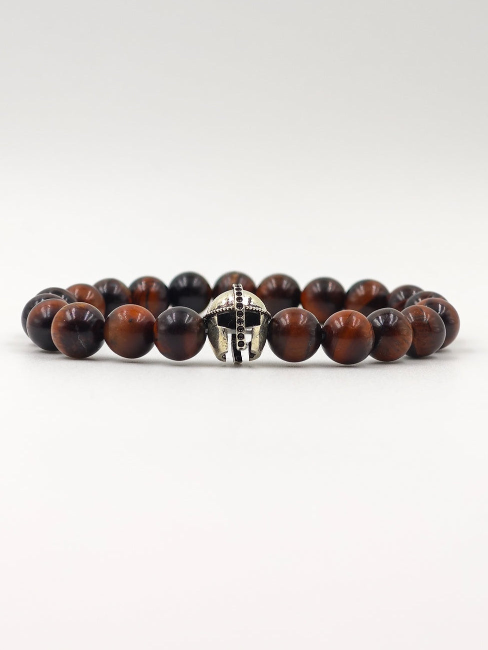RED TIGER EYE WITH SILVER WARRIOR CLASP