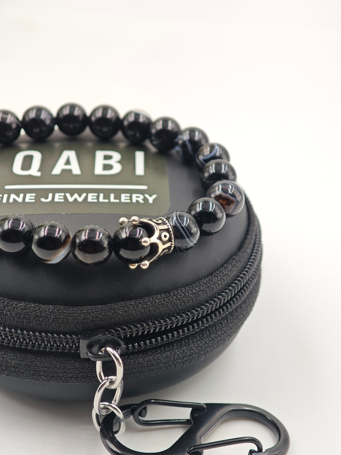 HAQUIQE BEADED BAND WITH SILVER CROWN CLASP