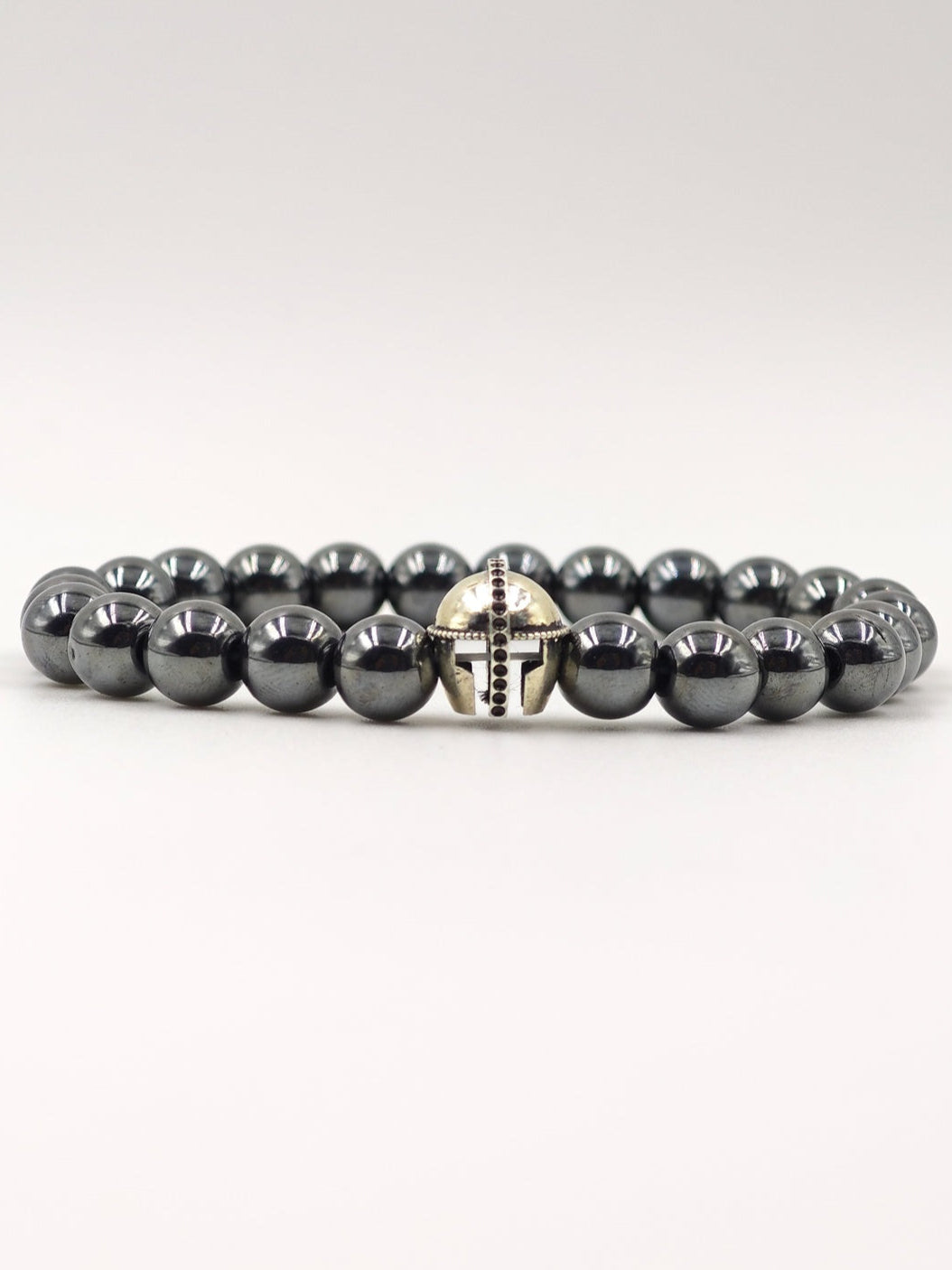 HEMATITE BEADED BAND WITH SILVER WARRIOR CLASP