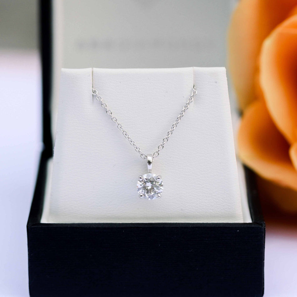 Round Brilliant Cut Solitaire Necklace