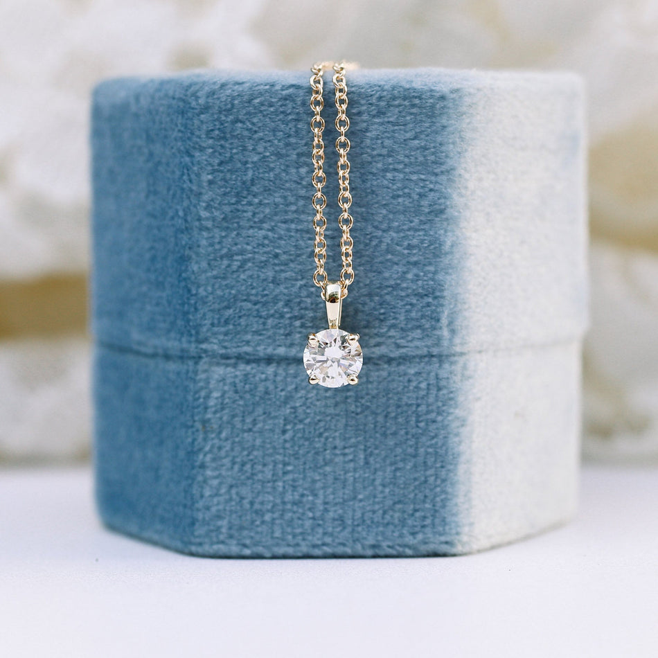 Round Brilliant Cut Solitaire Necklace