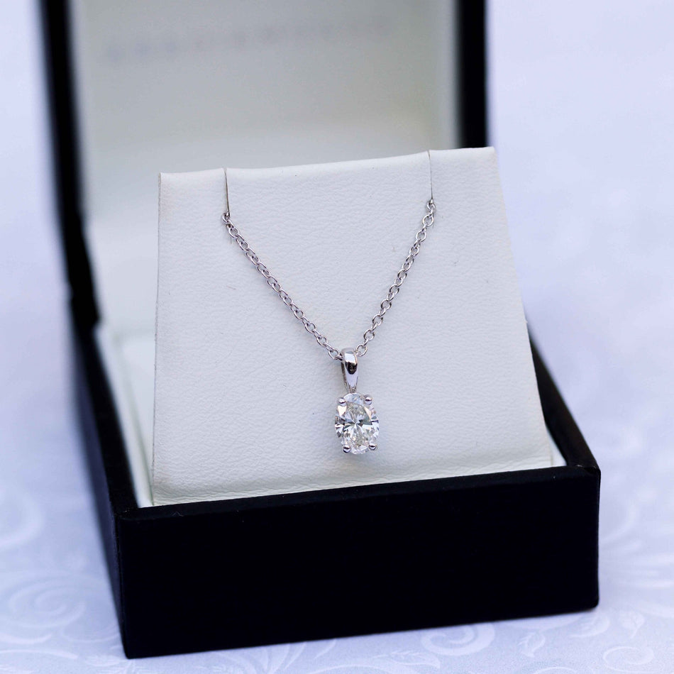 Oval Cut Solitaire Necklace