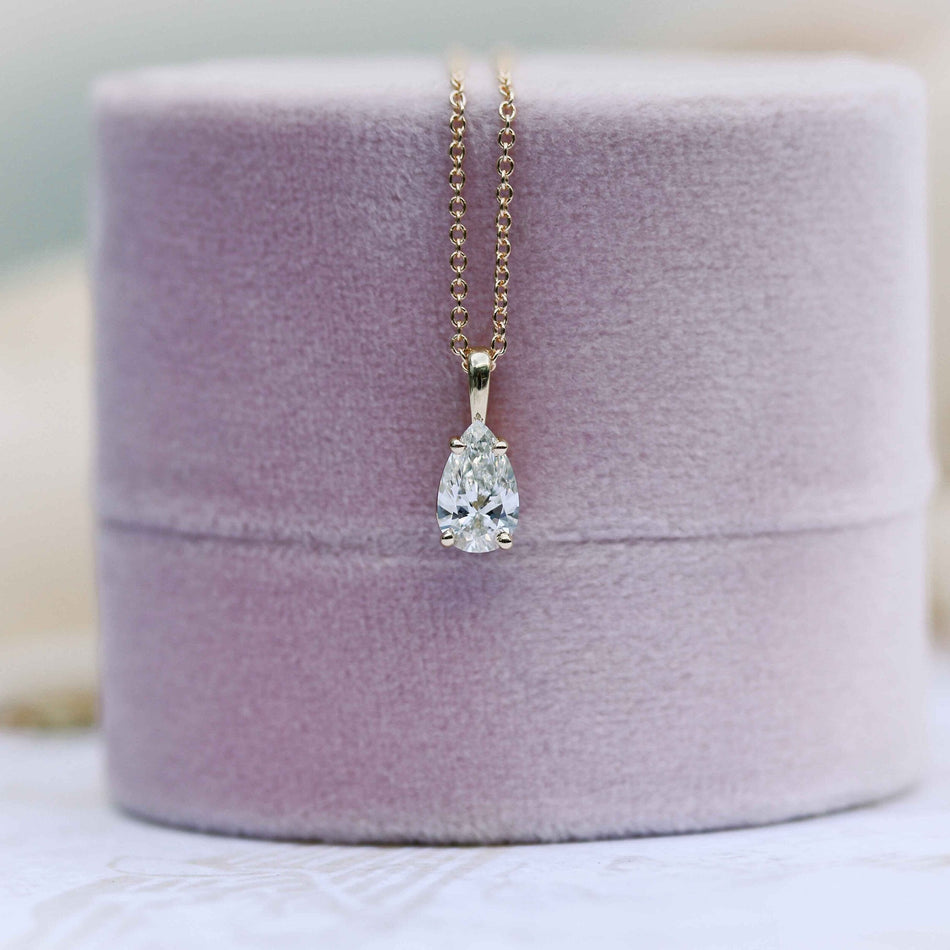 Pear Cut Solitaire Necklace