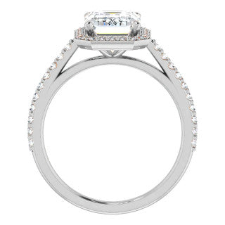 Emerald Cut Petite Halo Ring