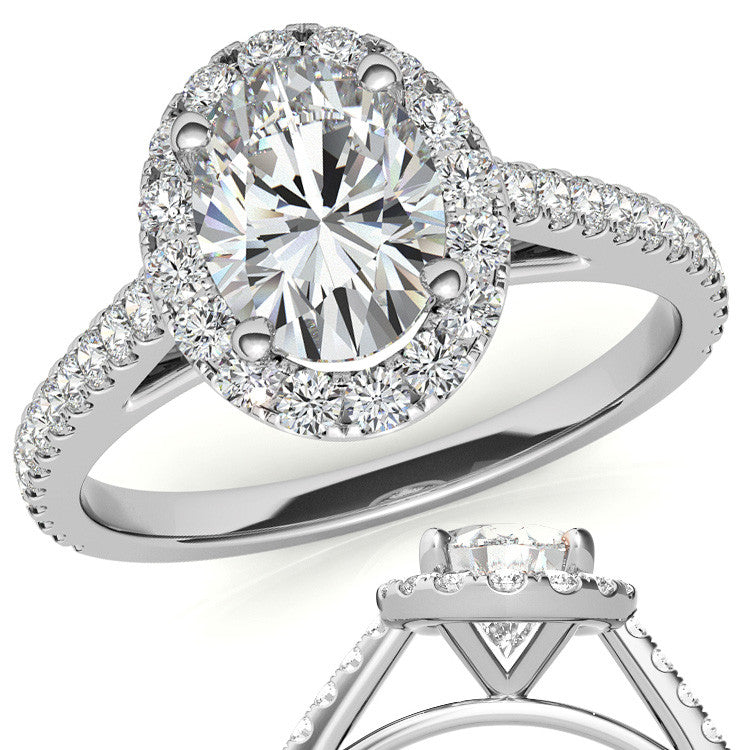 Oval Cut Petite Halo Ring