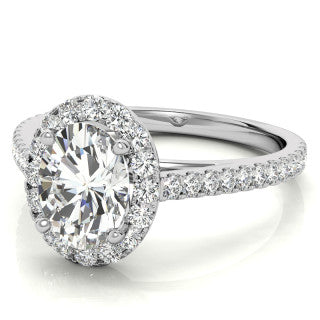 Oval Cut Petite Halo Ring