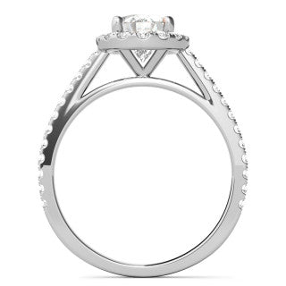 Oval Cut Petite Halo Ring