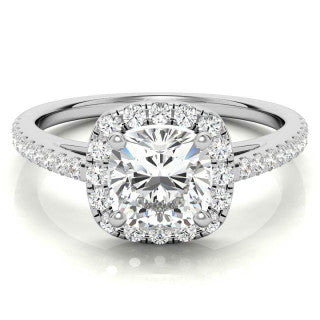 Cushion Cut Petite Halo Ring