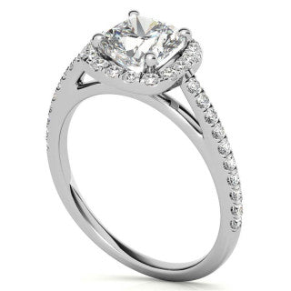 Cushion Cut Petite Halo Ring