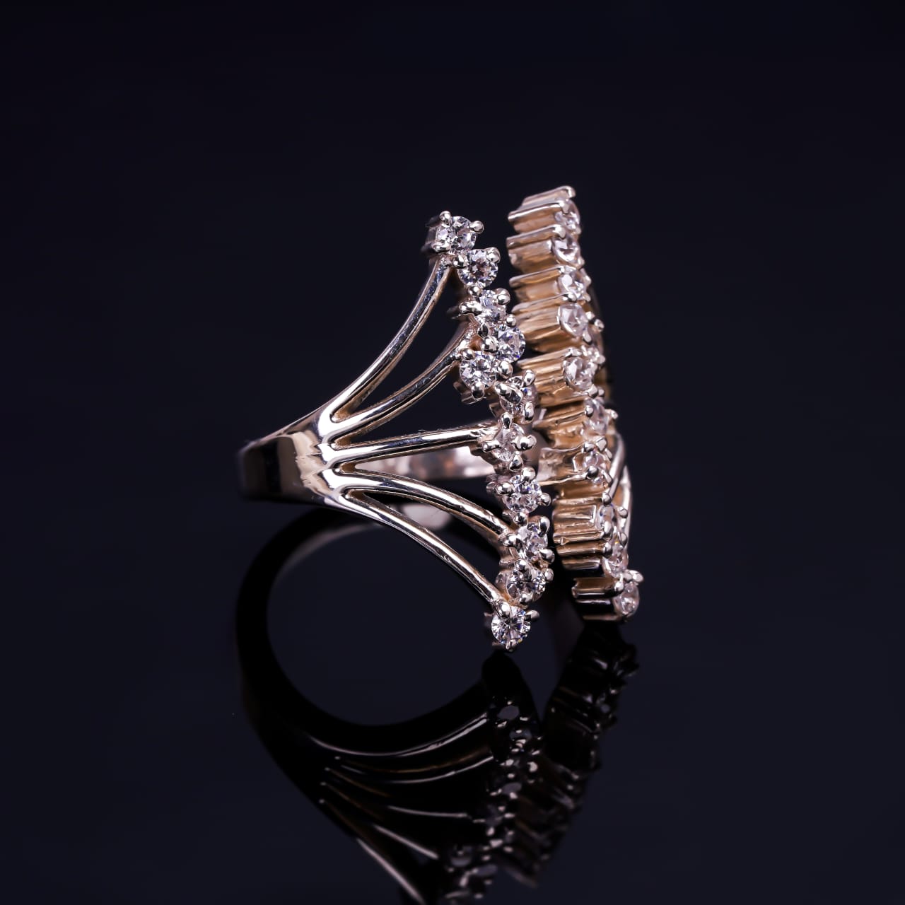 Women Butterfly Shape  Diamond Ring