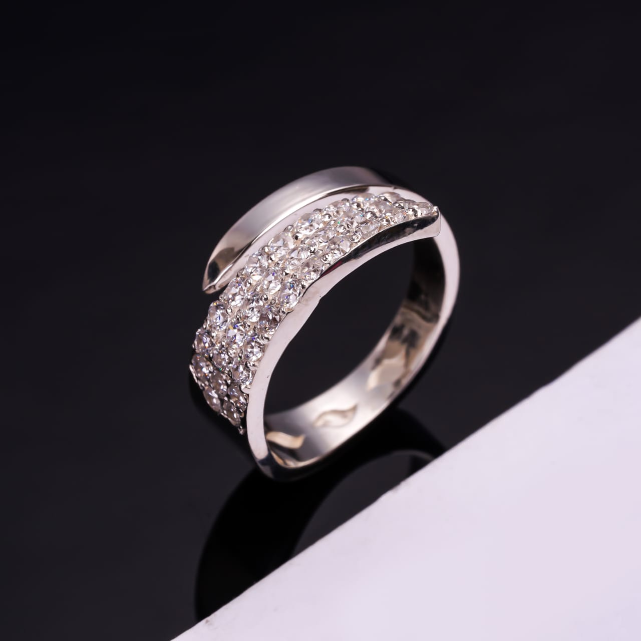 Women Diamond Ring Adjustable Band