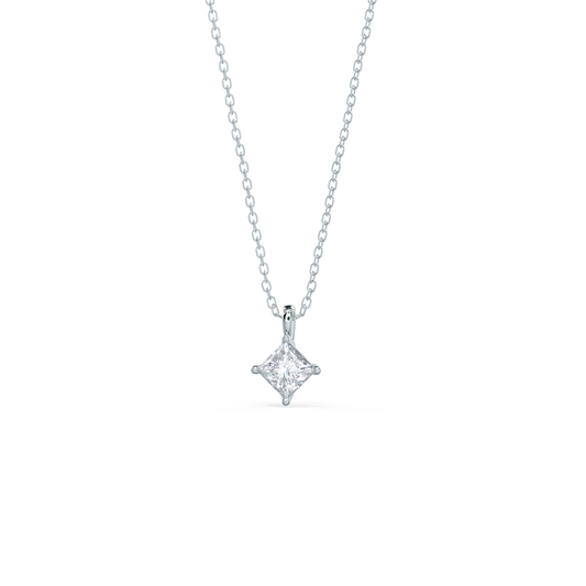 Princess Cut Solitaire Necklace